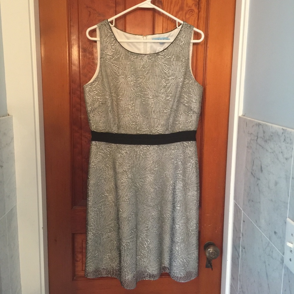 Antonio Melani, black white floral dress. Size 8.